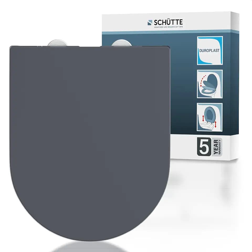 SCHÜTTE D-Form WC-Sitz mit Absenkautomatik, Anthrazit