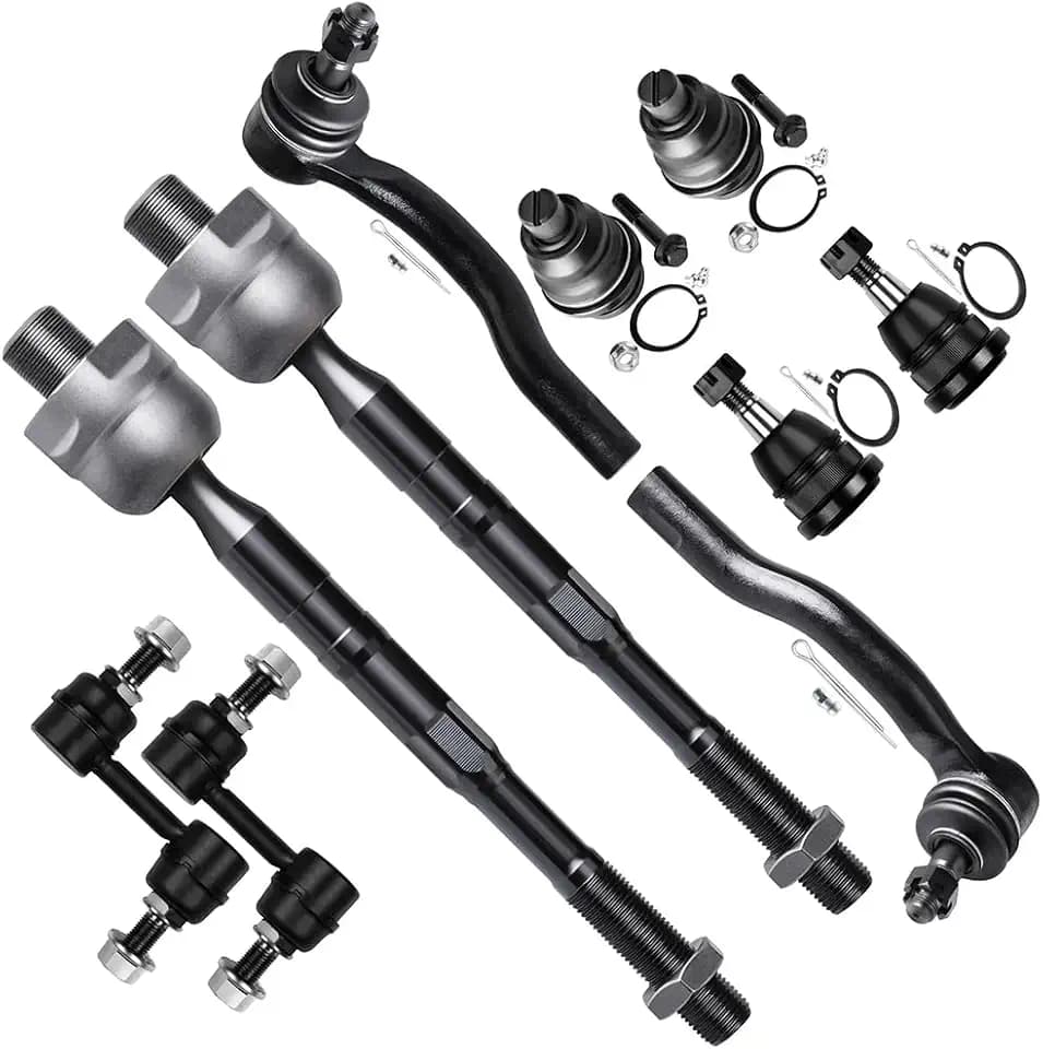 SCITOO 10Pcs Front Suspension Kit Inner Outer Tie Rod End Sway Bar Link Lower Upper Ball Joint Fit 2005-2019 For Nissan For Armada 2004-2015 For Titan 2004-2013 For Infiniti Qx56