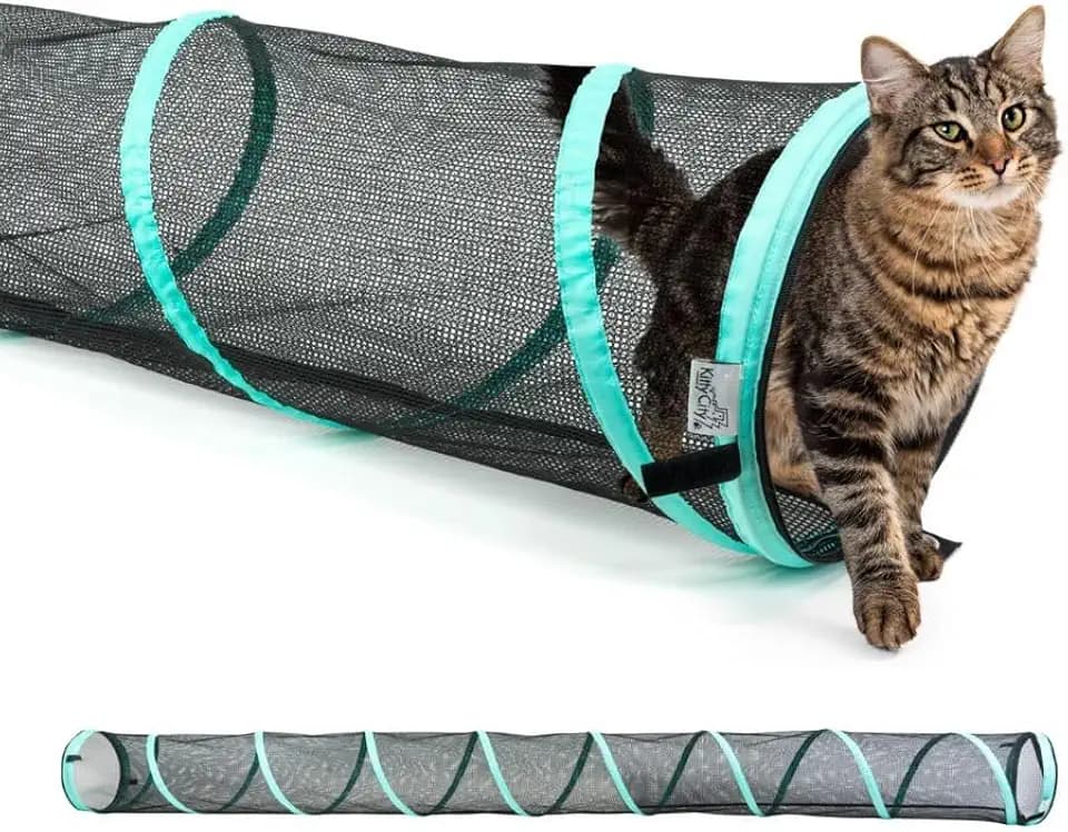Kitty City Catio Outdoor 10' Cat Tunnel – 10‑Foot Cat‑Sized Play Tunnel, 11” Diameter, Modular Catio Connector for Cats & Small Pets