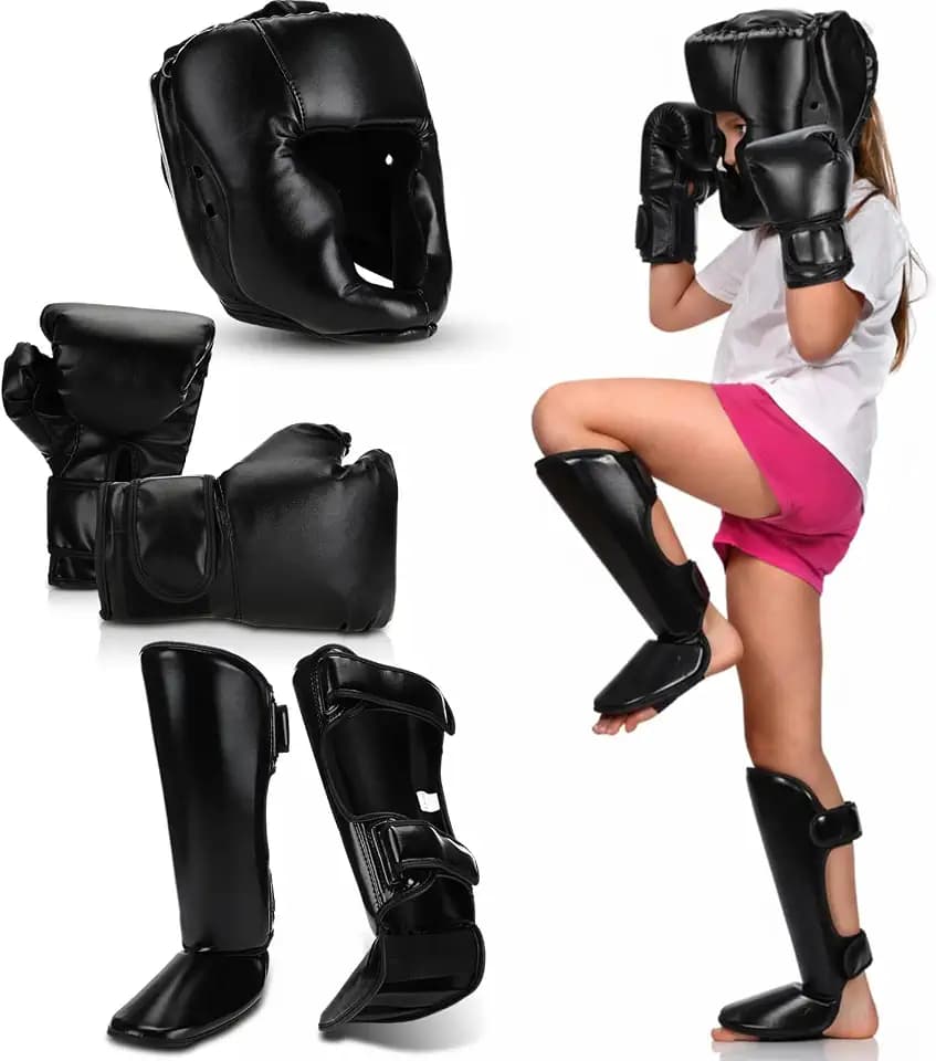 Arrowbash 5 Pcs Boxing Guards Set for Kids with Sparring Headgear