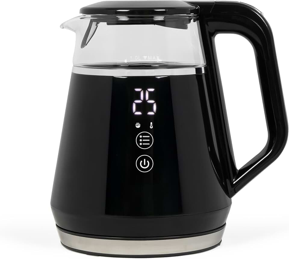 Livoo - Digitaler Wasserkocher mit variabler Temperatur, 1 l, DOD212N, 900-1100 W, 5 Temperaturstufen, 40 °C bis 100 °C