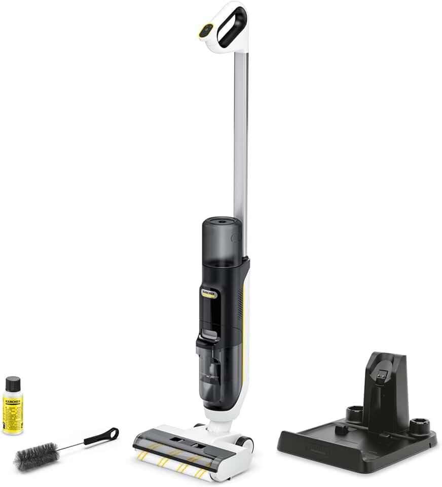 KÄRCHER Saugwischer FCV 3, 3-in-1 Xtra!Clean Funktion, lückenlose Reinigung bis an den Rand, 500 Walzenumdrehungen pro Minute mit 30 min Akkulaufzeit, Selbstreinigungsfunktion