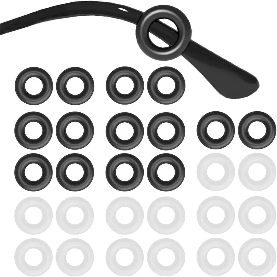 SMARTTOP 14 pairs Eyeglass Ear Grips Sleeve Holder-Eyeglasses Ear Hooks-Comfort Anti-Slip glasses ear grip-For Kids and Adults Sunglasses, Reading Glasses,Sport Eyewear(Black&Clear)