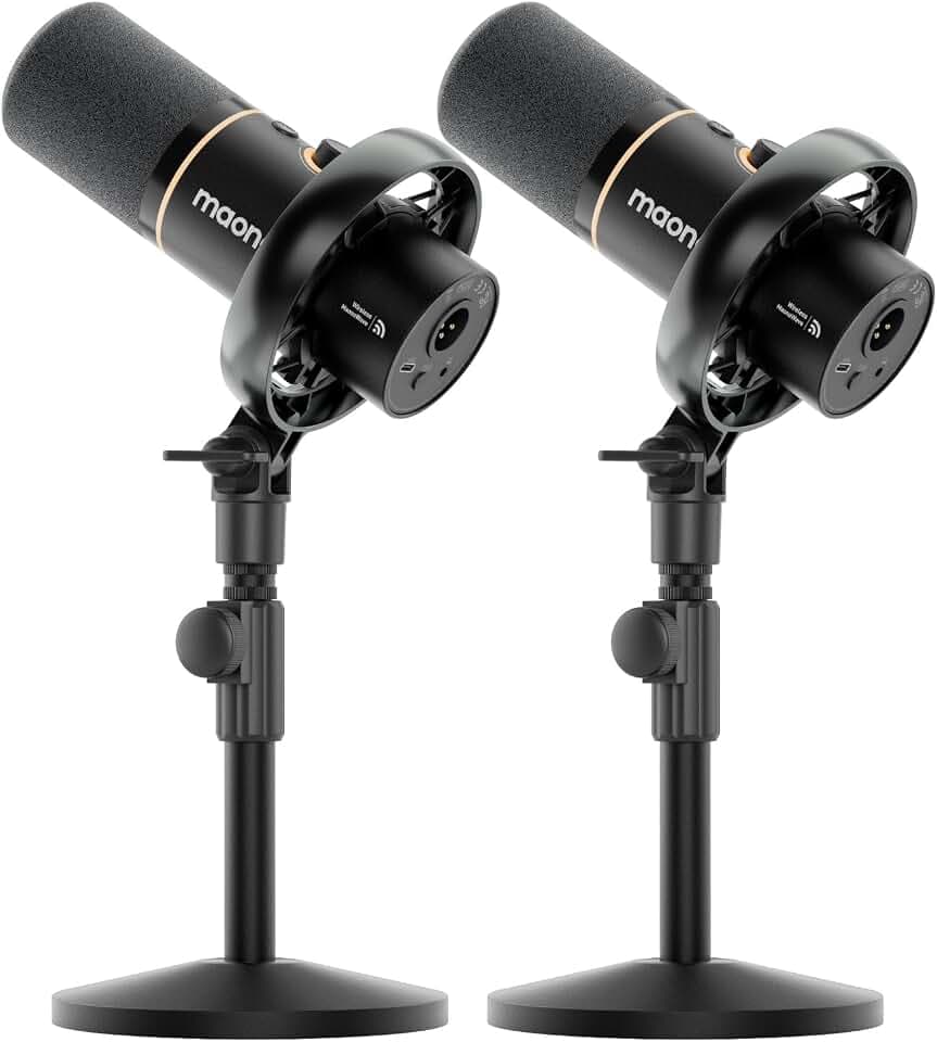 MAONO PD200W Hybrid Wireless Podcast Equipment Bundle for 2