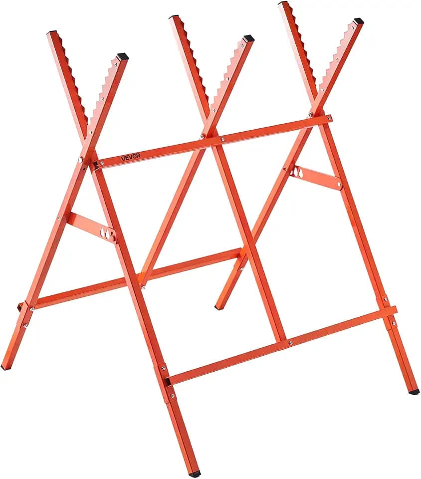 VEVOR Saw Horses, 260 lbs Load Capacity Sawhorse with Heavy Duty Legs, Adjustable Height Saw Horse with Non-Slip Foot Pads, for Woodworking, Carpenters & Contractors