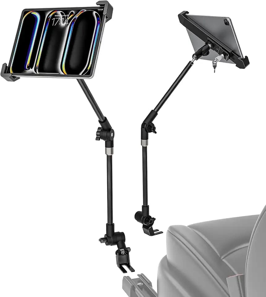 Sitzschiene Tablet Halterung für LKW/KFZ, Autohalterung Tablet Halterung, LKW Vorne Boden Tablet Halter für iPad Pro 9,7, 10.5, 11 Air Mini 6 5 4 3, Galaxy Tabs, 7-11" Tablets