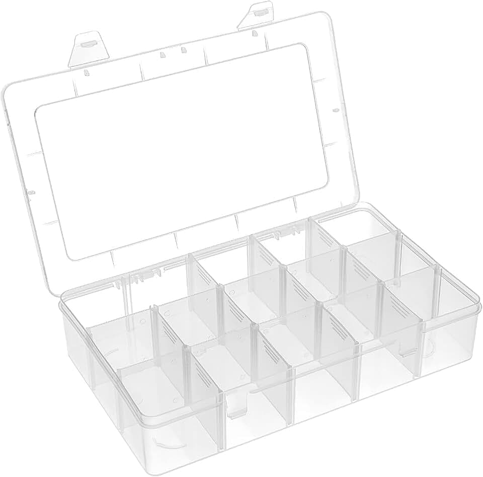 BTremary 15 Gitter Sortierbox für Perlen und Lego-Werkzeug, Aufbewahrungsbox mit Fächern für Kleinteile groß, Schrauben, Samen Lagerung, Angeln angehen, Kunststoff-Schmuck-Organizer