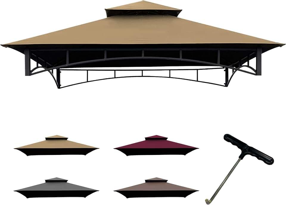 Coastshade Replacement Gill Gazebo BBQ Canopy Top for Model #L-GG001PST-F,8x5 Gazebo Grill Canopy BBQ Gazebos Top Only(Khaki)