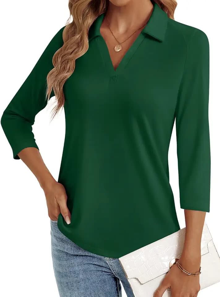 LYHIPSS 3/4 Length Sleeve Womens Tops Dressy Casual Business Blouses