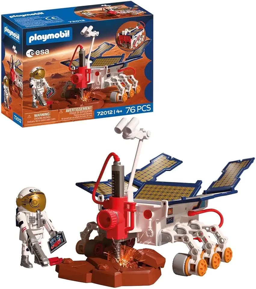 PLAYMOBIL Space ESA Mars-Erkundungsrover | Astronaut - Fahrbarer Rover mit Bohrer & Solarpaneelen | Hochwertiges Weltraum Spielzeug Set für Kinder ab 4 Jahren | 72012