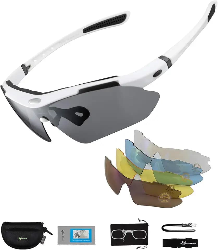 ROCKBROS Fahrradbrille Sonnenbrille mit 5 Wechselgläsern Damen Herren