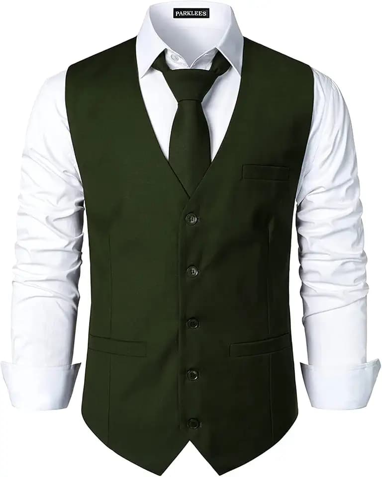 PARKLEES Herren Hipster Urban Design Business formelle Weste Slim Fit Anzug Smoking Kleid Weste