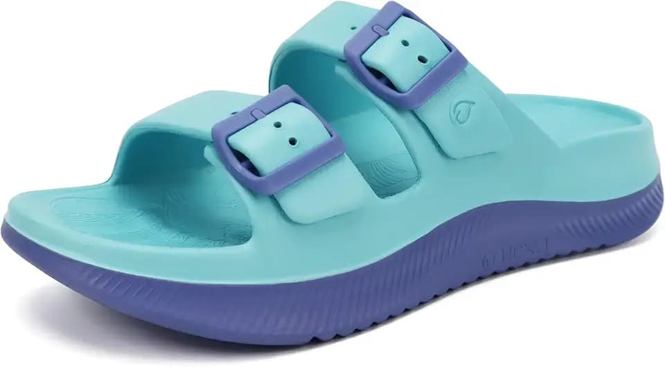 ONCAI Womens Recovery Sandals with Arch Support Plantar Fasciitis Orthotic Adjustable Buckle Open Toe Thick Cushion Outdoor Girls Sport Slides Athletic Summer Comfortable Rubber Soles Size US 6-11