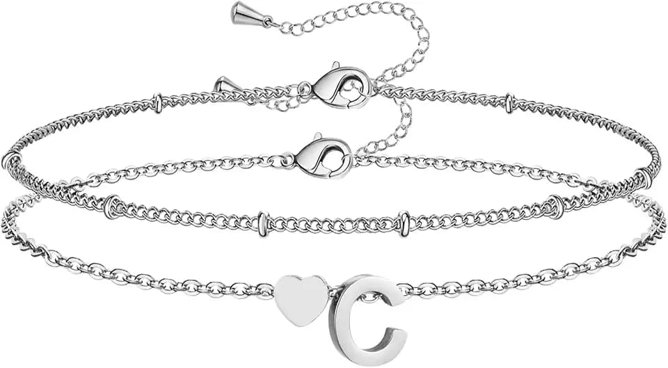 Armband Damen Silber Gold Buchstaben Armbänder Armkette Damen Edelstahl Armband Set Schmuck Geschenke Für Frauen