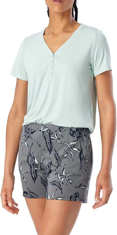 Schiesser Damen Schlafhose kurz Baumwolle Single-Jersey - Mix + Relax