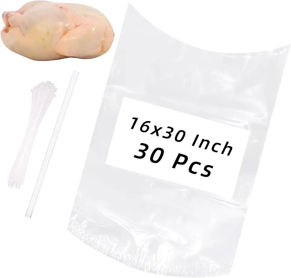 Large Turkey Shrink Bags 30Pcs 16x30In Chicken Bags Heat Shrink for Freezer