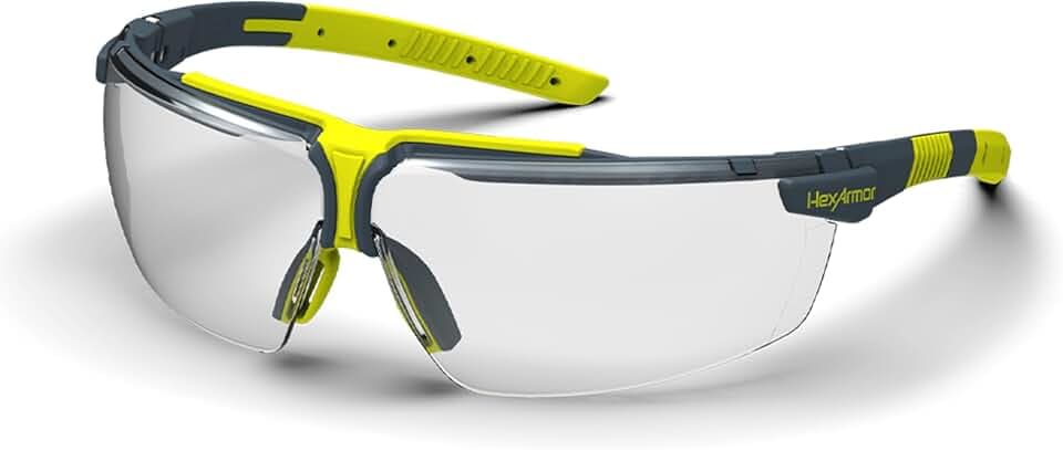 HexArmor VS300 Clear Safety Glasses for men and women | Anti-fog | Hot -Cold Temperature transitions | Adjustable side arms | Certified ANSI Z87 | 100% UV protected eyewear
