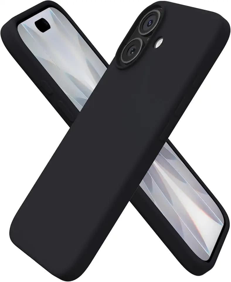 ORNARTO for iPhone 17 Case, Slim Liquid Silicone Cover, Black