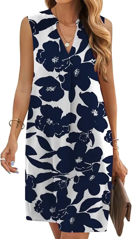 QACOHU Summer Dresses for Women 2026 Sleeveless Casual Shift Dress