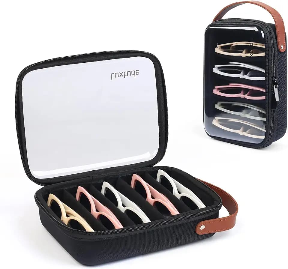 Luxtude Transparent Brillen Aufbewahrungsbox, Tragbar Sonnenbrille Aufbewahrung Organizer