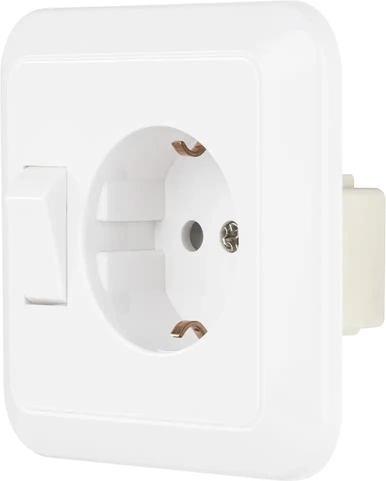 REV Standard, Unterputz Steckdose mit Aus- und Wechselschalter, weiss