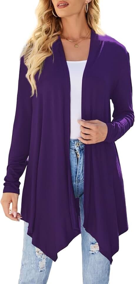 Uvog Womens Lightweight Cardigan Long Sleeve Open Front Sweaters Duster