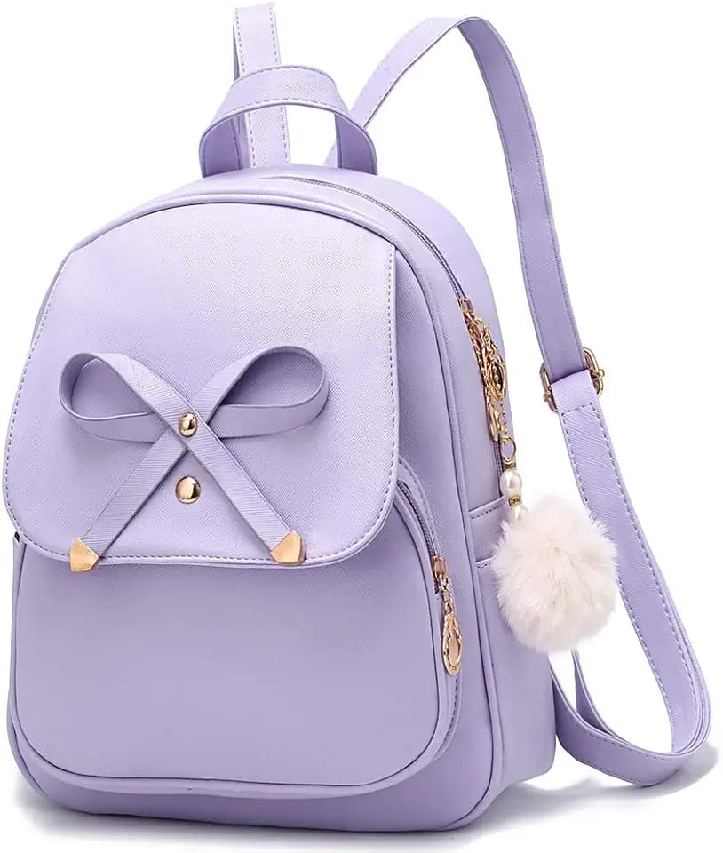 I IHAYNER Girls Bowknot Mini Backpacks PU Leather Women Fashion Backpack Shoulder Bags for Ladies Small Rucksack Teenagers