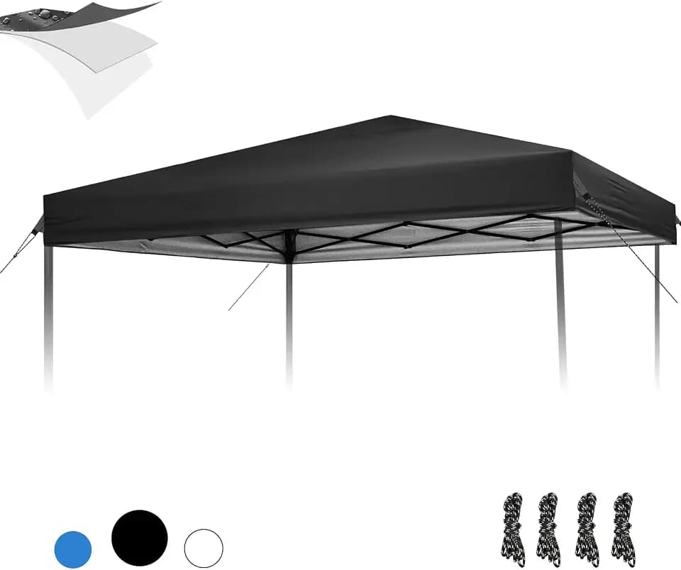 10x10 Canopy Replacement Top, Waterproof Pop Up Tent Cover(Top Only)(Black)