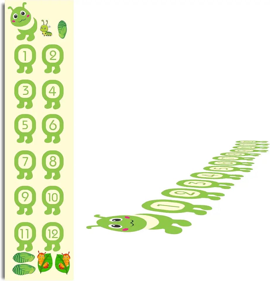 Sensory Path Decals Floor Stickers Hopscotch Classroom Decor - Cute Caterpillar Floor Decals for Boosting Gross Motor Skills