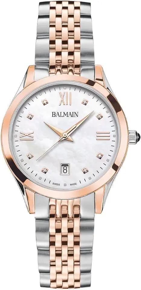 Balmain, Lady, Classic R, Bicolor (Steel and Pink PVD), Swiss Made, Quartz, White, Stainless Steel 316L, B43183182U