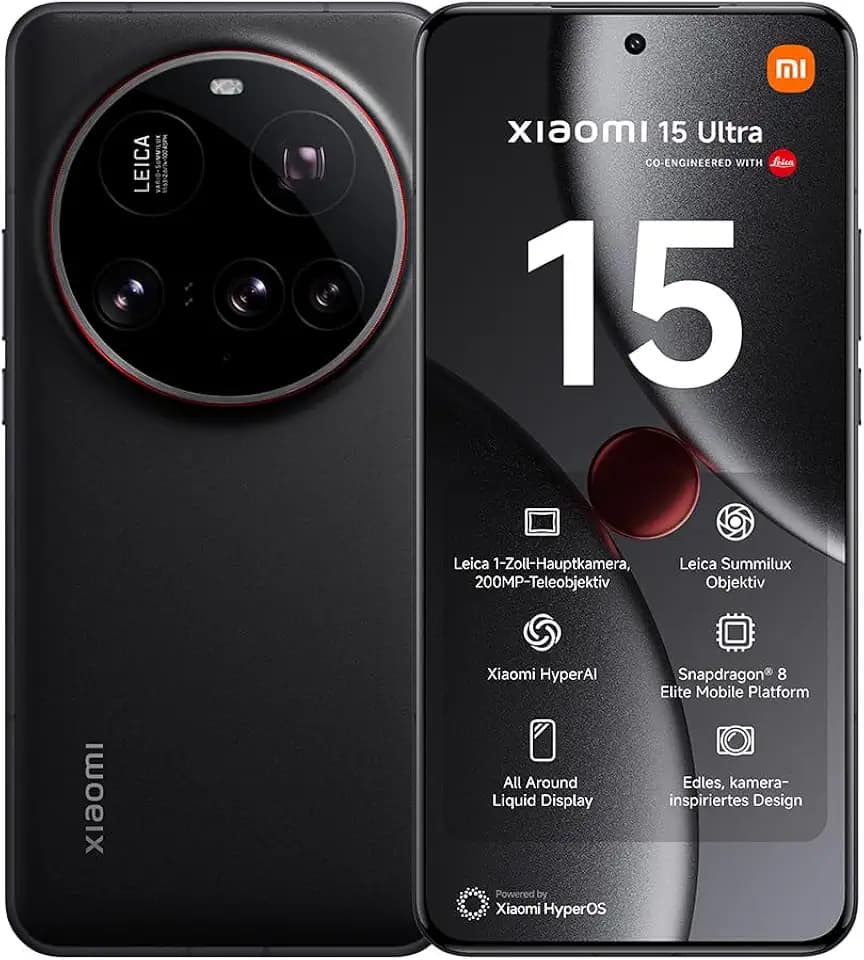 XIAOMI 15 Ultra Smartphone, 16+512GB, 200MP Leica Kamera, 5410mAh, Schwarz