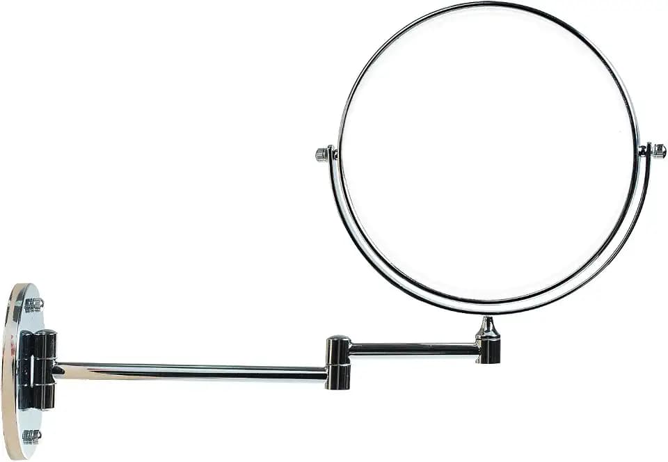 TUKA Kosmetikspiegel Wandspiegel 5 Fach Vergrößerung, 8 inch Schminkspiegel Wandmontage zum Anschrauben, 360° drehbar Badzimmerspiegel Rasierspiegel, Doppelseitig: Normal + 5X Zoom, TKD3107-5x