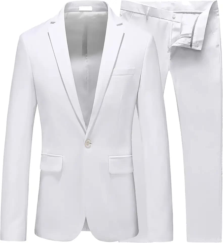 UNINUKOO Mens Suit Slim Fit 2 Piece Wedding Party Tux Suits for Men
