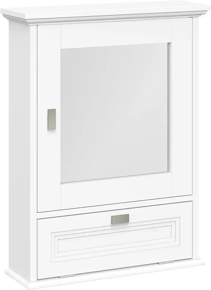RiverRidge Geneva Mirrored 1-Door Wall Medicine Cabinet, White