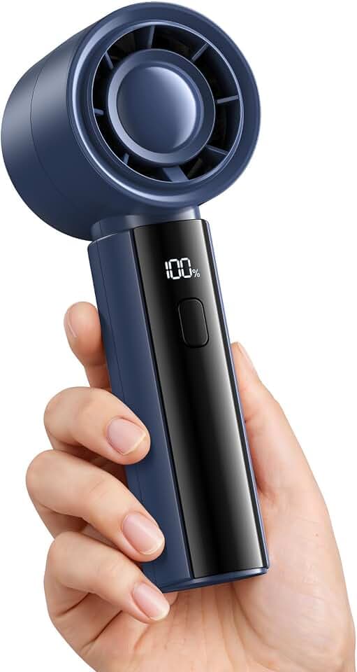 gaiatop Mini-Handventilator, wiederaufladbar, 1–100 High-Speed-Turbo-Kühlung, 4000 mAh Akku, tragbarer Taschenventilator, leistungsstark, für Sommer, Outdoor, Reisen, Väter, Geschenke für Männer und