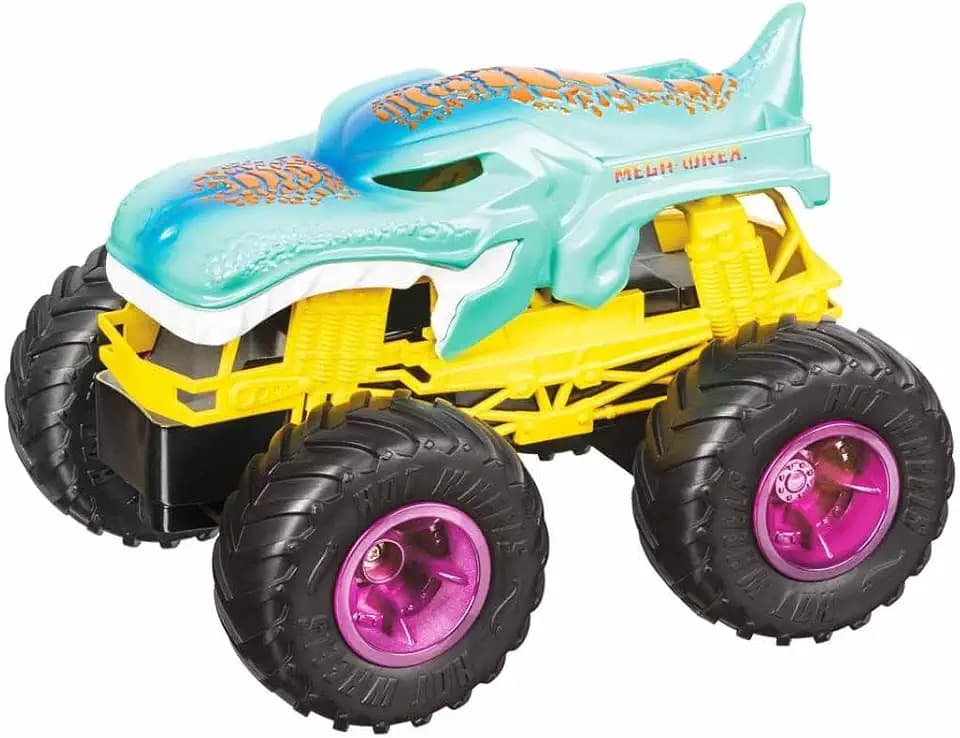 Mondo Mondo-63680 Motors Monster Trucks Mega Wrex-ferngesteuertes Auto für Kinder 2,4 GHz Grün/Gelb/Schwarz-63680, Farbe Livrea Hot Wheels, 63680