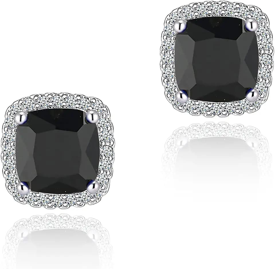 YOMELA Square Cubic Zirconia Stud Earrings for Women