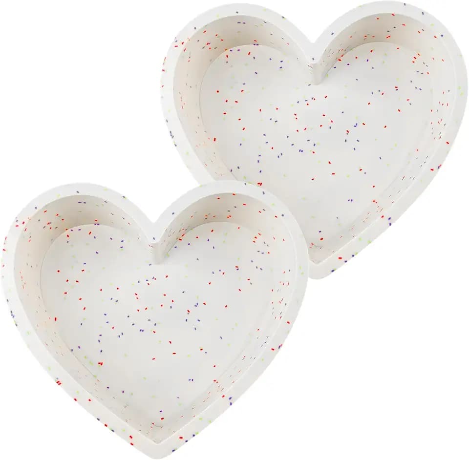 Silicone Heart Shaped Cake Pans 2 Pcs 6 Inch