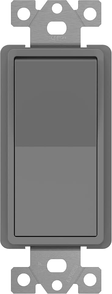 ENERLITES Gray 4-Way Decorator Paddle Rocker Light Switch, 15A, 1 Pack