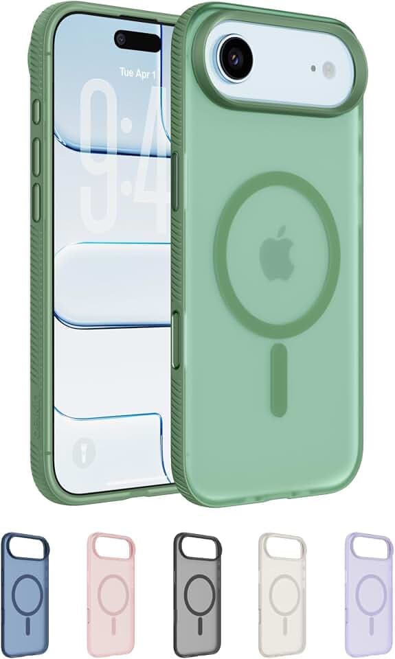 Belkin SheerForce Grip iPhone Air Hülle MagSafe Kompatible Handyhülle mit Rutschfesten Rändern, iPhone Schutzhülle, Magnetisch, Transparent, Dünn und Stoßfest – Grün