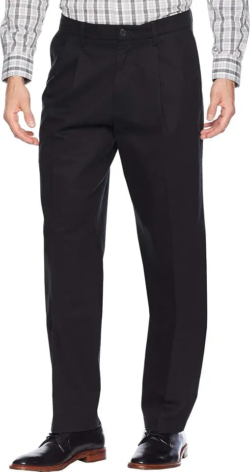 Dockers Men's Classic Fit Signature Lux Cotton Stretch Pants-Pleated (Regular and Big & Tall)