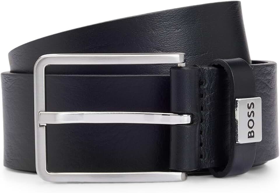 BOSS Herren Elio Sz35 Gürtel aus italienischem Leder mit Logo-Schlaufe