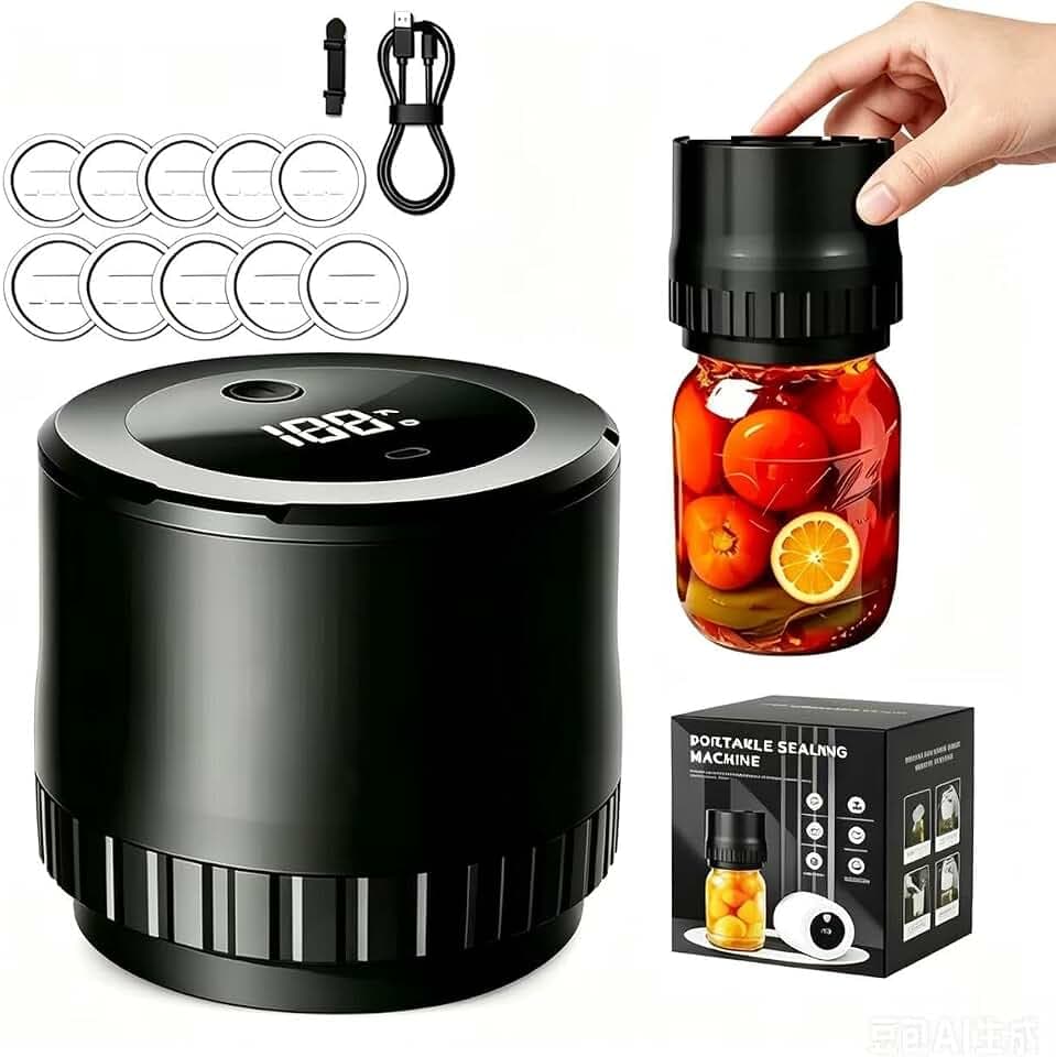 Electric Mason Jar Vacuum Sealer for Wide & Narrow Jars。