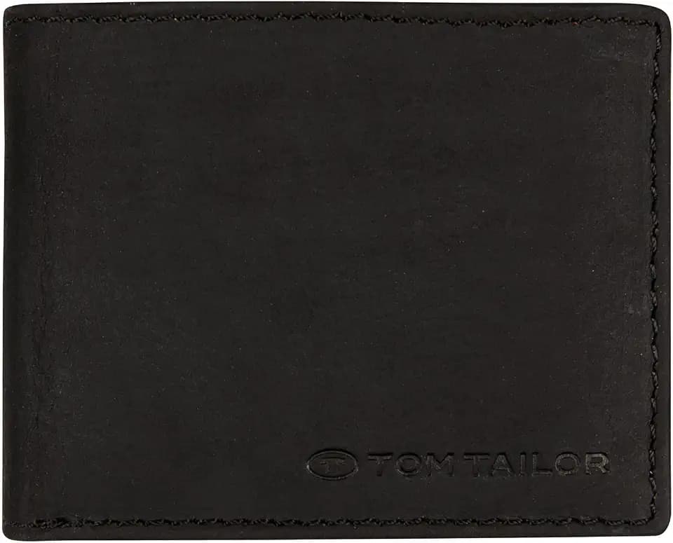TOM TAILOR Ron Herren Geldbörse Klein Querformat RFID Leder Klein Schwarz