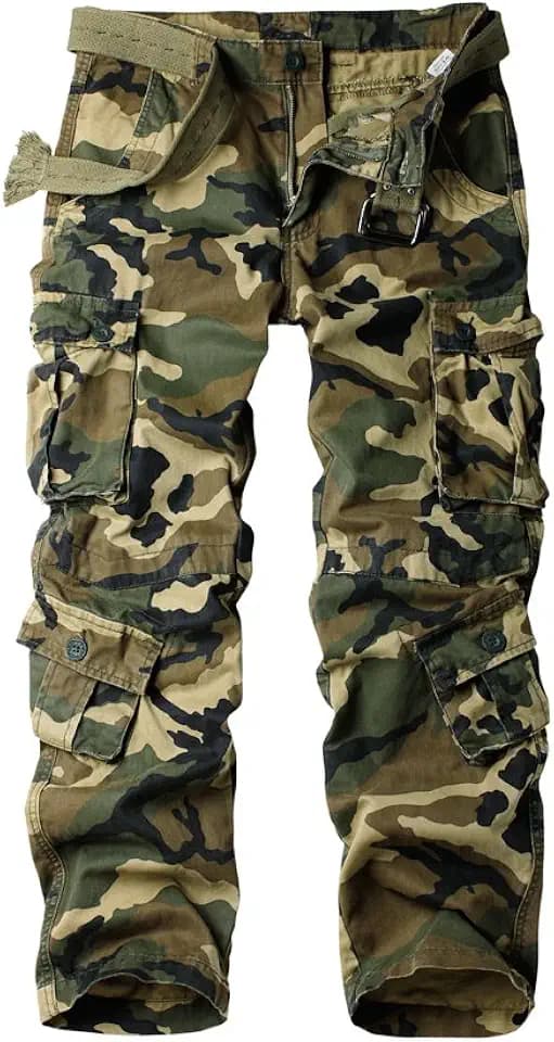 Aeslech Herren Cargohose Hose mit 8 Taschen Regular Fit Cargo Hose Baumwollhose Freizeithose Wanderhose Trekkinghose Outdoorhose für Männer