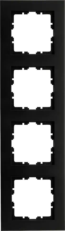 Kopp HK07 PURE - Abdeckrahmen 4-fach, Farbe: schwarz matt - (5 Stück)
