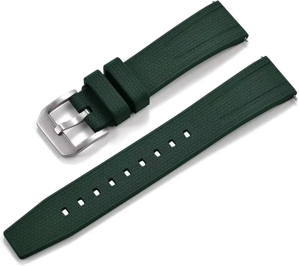 FKM Rubber Watch Bands Quick Release Fluororubber Strap 20mm 22mm Premium Soft Durable Breathable Sporty FKM Rubber Watch Strap Replacement Band for Men Women