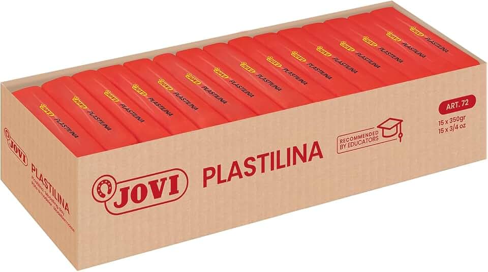 Jovi - Knete, Rot, 350 gr, 15 Stück, trocknet nicht aus