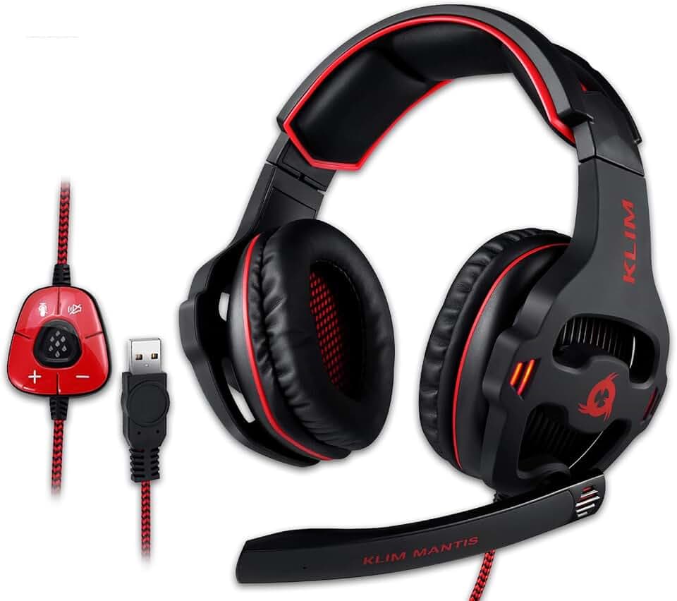 KLIM Mantis Gaming Headset - NEU - USB - Headset mit Mikrofon für PC, PS4, PS5, Nintendo Switch, Mac + 7.1 Surround Sound Noise Cancelling Gaming Kopfhörer - PS5 Headset