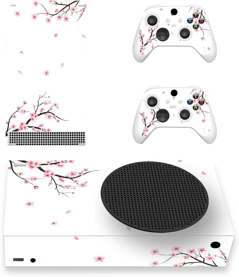 PlayVital Falling Cherry Blossom Custom Vinyl Skins for Xbox Core Wireless Controller, Wrap Decal Cover Stickers for Xbox Series S Console Controller